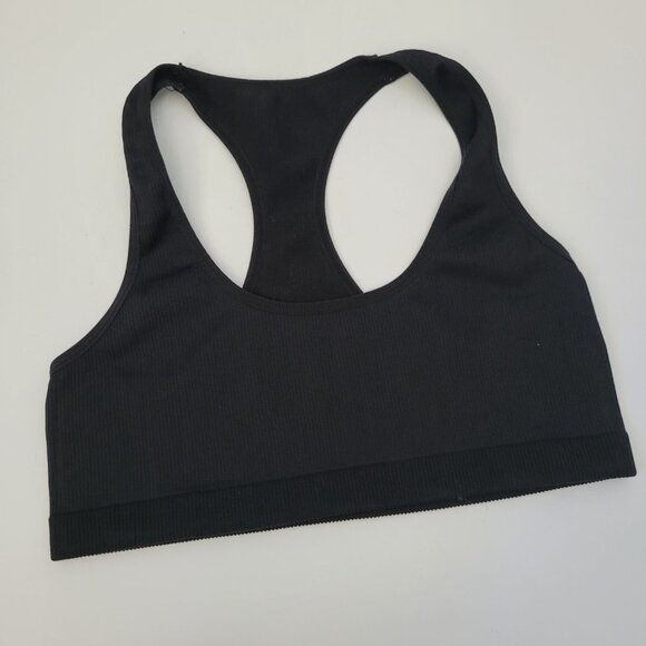 EUC Lively Sports Bra Women's sz XS/Small Black Ribbed Bra-let Workout Bra - Picture 1 of 6